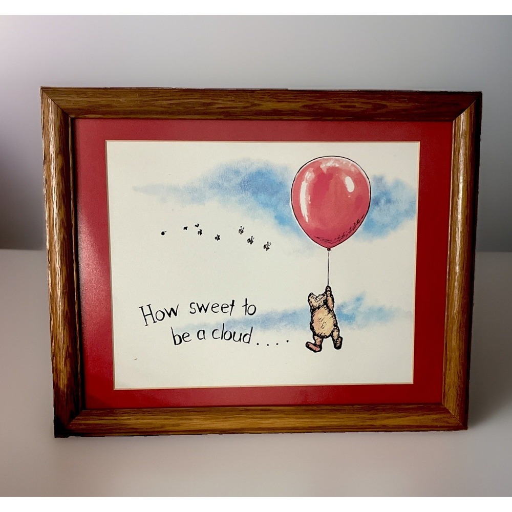 Vintage Classic Winnie the Pooh Print Frame Matte Reflex Marketing UK PB171 RED